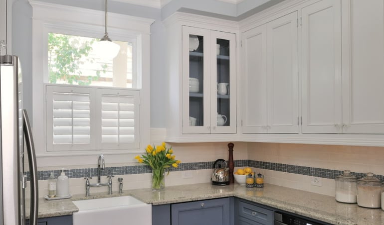 Polywood shutters in a Cleveland kitchen.